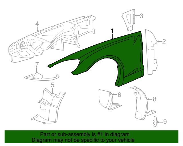 2010-2013 Chevrolet Corvette Fender 20897014 | GMPartsDirect.com