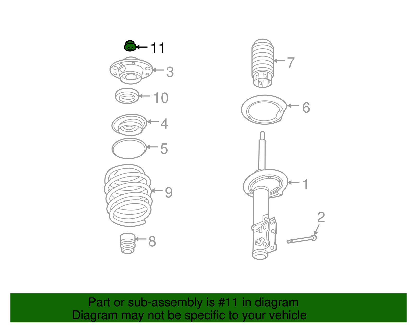 Front Suspension Strut Nut - GM (11569856)
