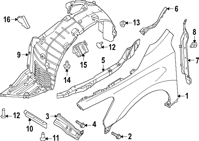 Front Left Inner Fender Liner For 2016-2018 Nissan Altima – AM Autoparts NI1248150