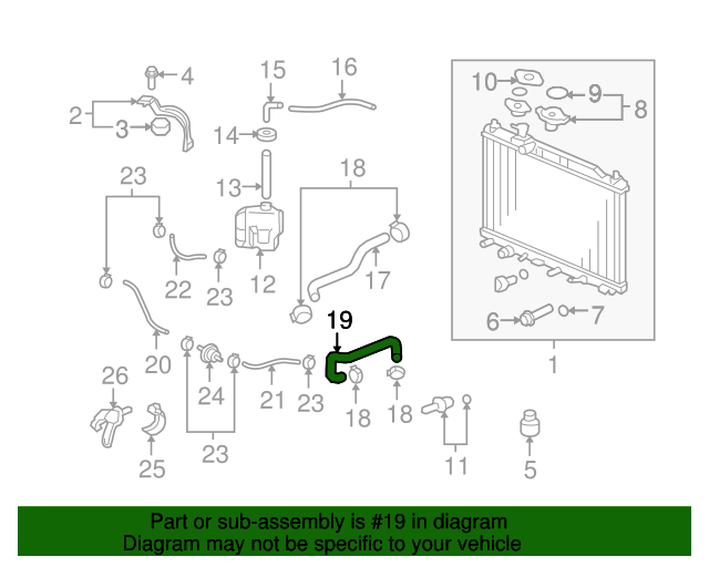 Factory Direct Lower Hose for 20072011 Honda CRV Part 19502RZA