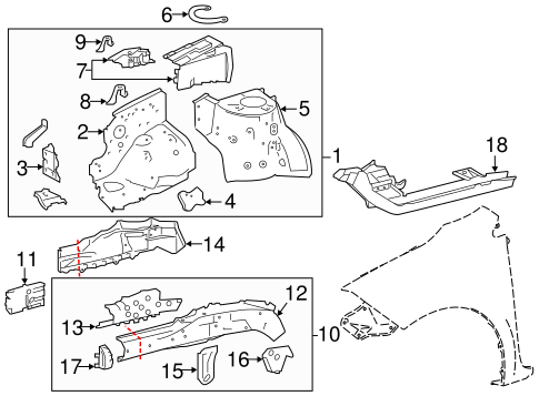 Structural Components & Rails for 2019 Toyota Corolla #1