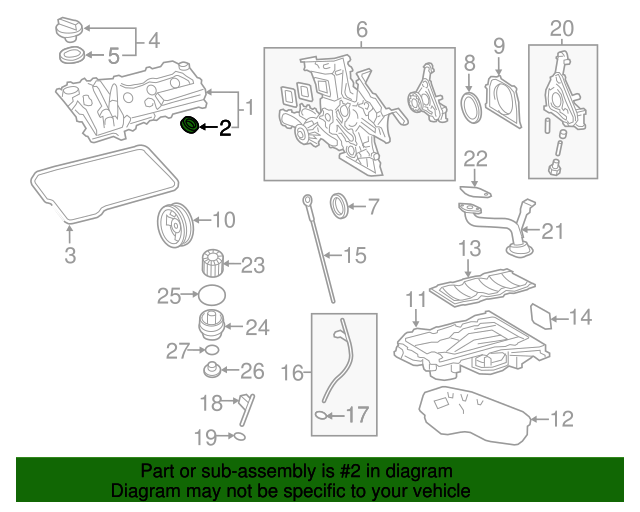 20052023 Toyota Engine Valve Cover Gasket 111590P010 Toyota Parts