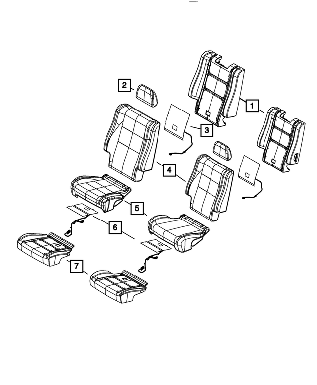 20182023 Dodge Durango Second Row Headrest 6QK89LR9AB Mopar Estores