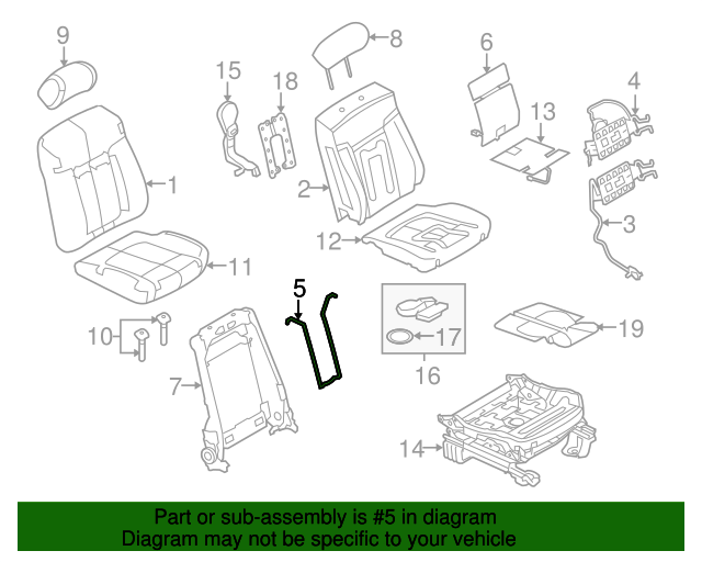 Ford 9C3Z9664842A Lumbar Support 20092019 Ford OEM Ford Parts