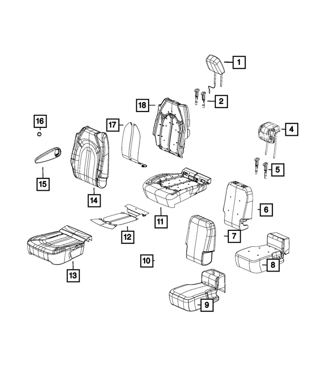 2017 Chrysler Pacifica Second Row Headrest, Left 5RD39PD2AH Mopar Estores