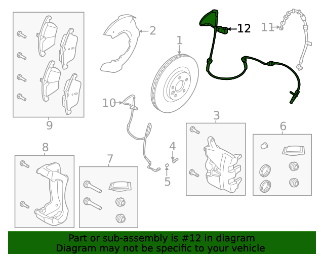 Genuine ABS Sensor for 20212022 Land Rover Land Rover Part LR139906