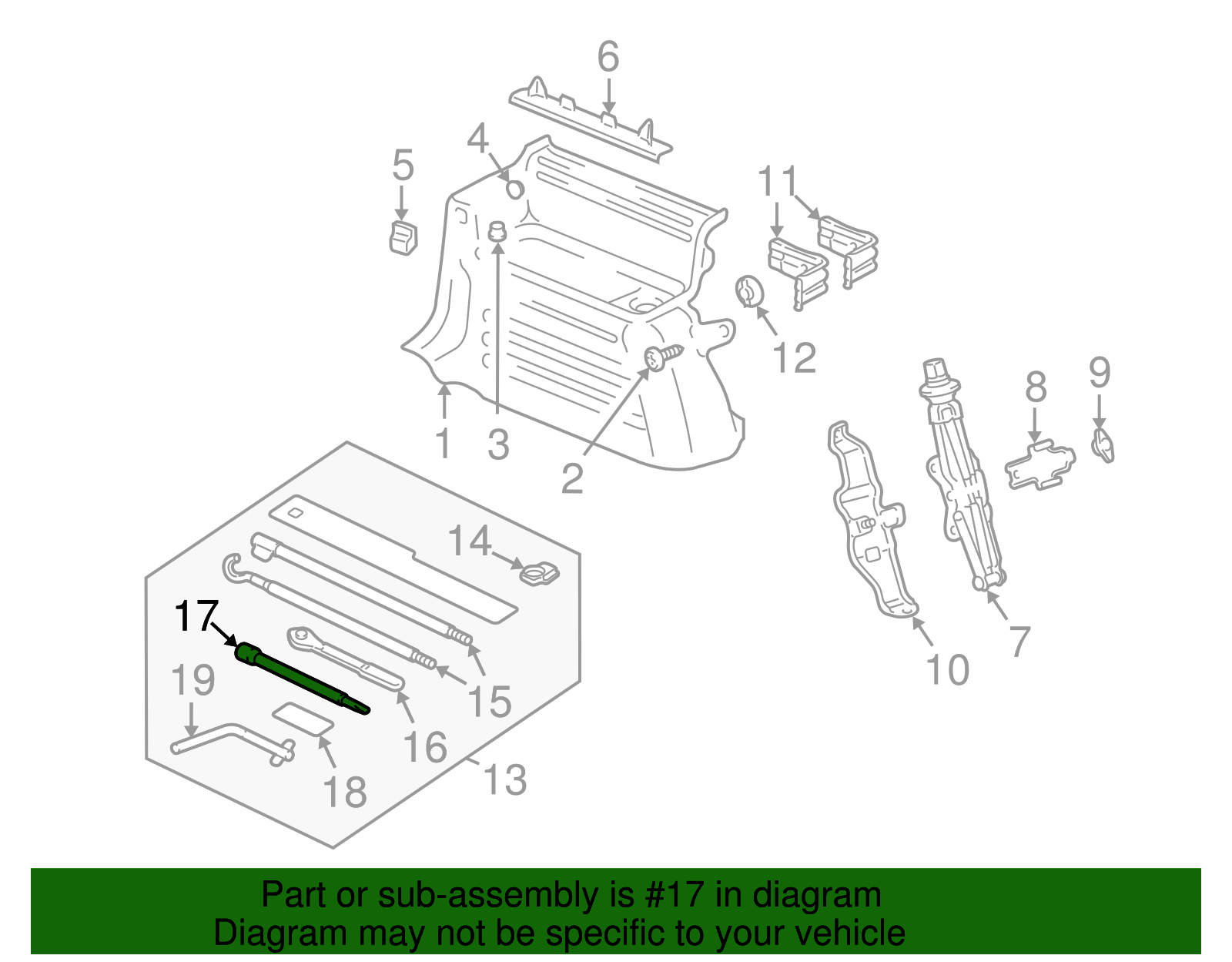 Jack/Wheel Wrench Extension Socket - GM (19332790)