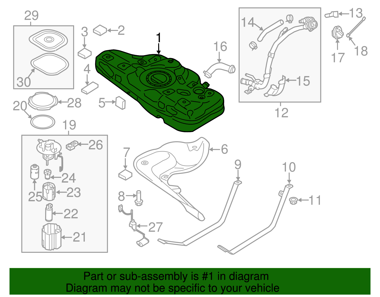 2017-2020 Hyundai Elantra Fuel Tank 31150-F3500 | Hyundai Wholesale Direct