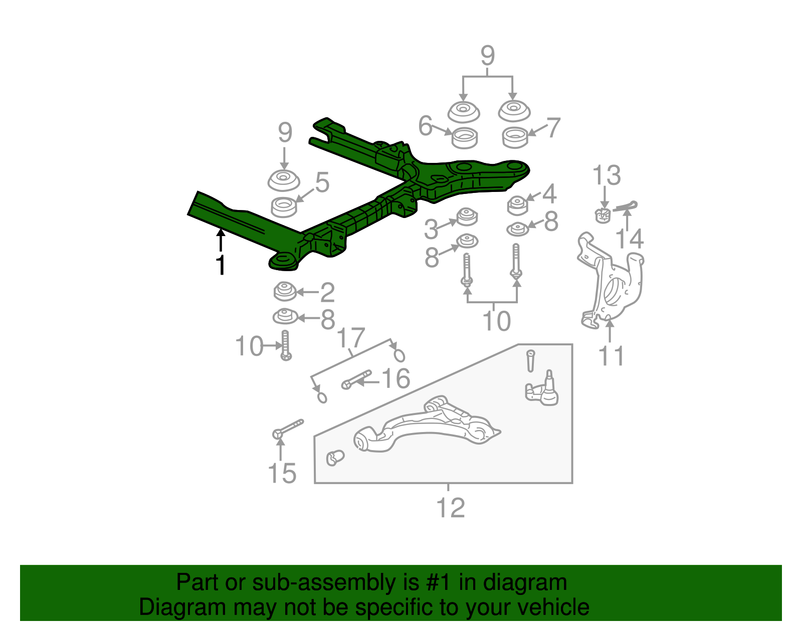 Frame Assembly, Drivetrain & Front    Suspension - GM (88983904)