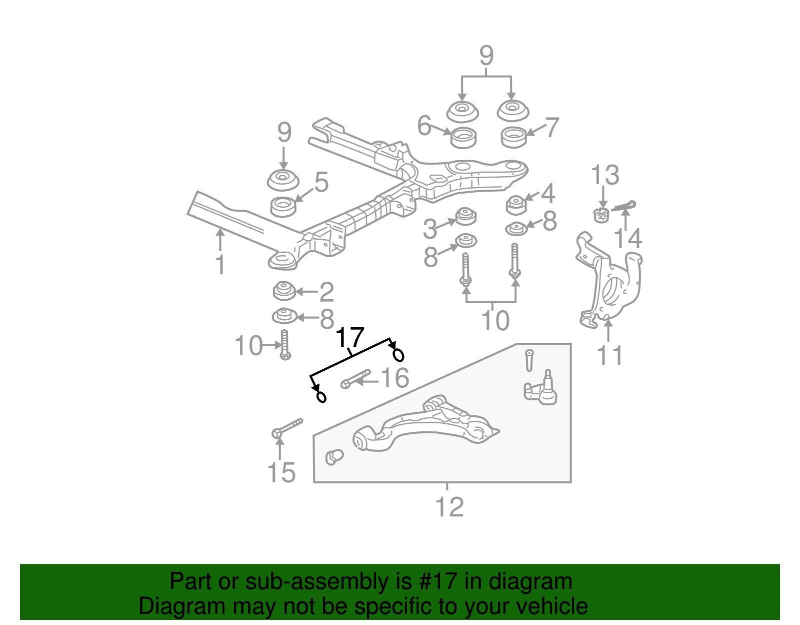 Lower Control Arm Nut - GM (11517118)