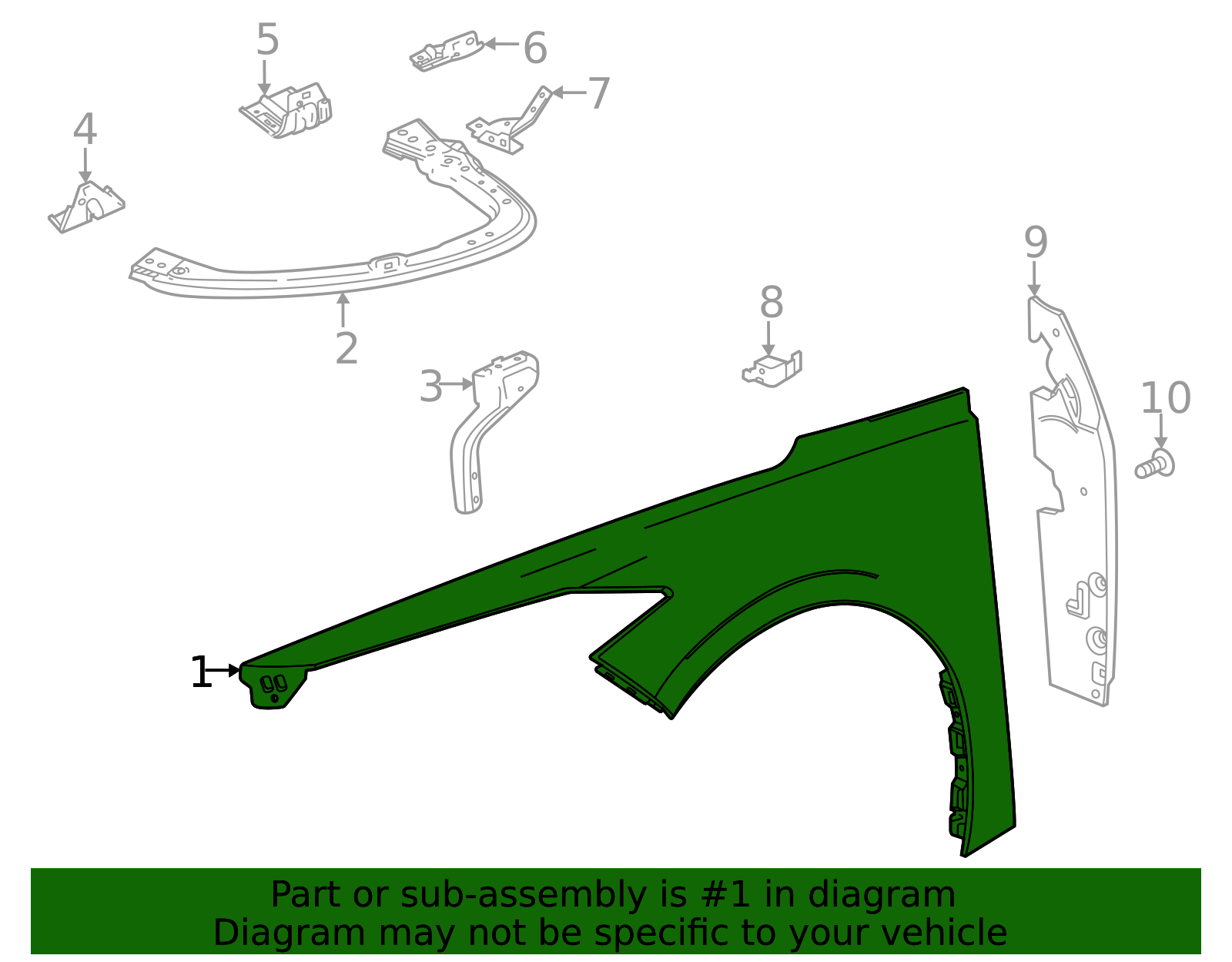 Front Driver Side Fender - GM (87865980)