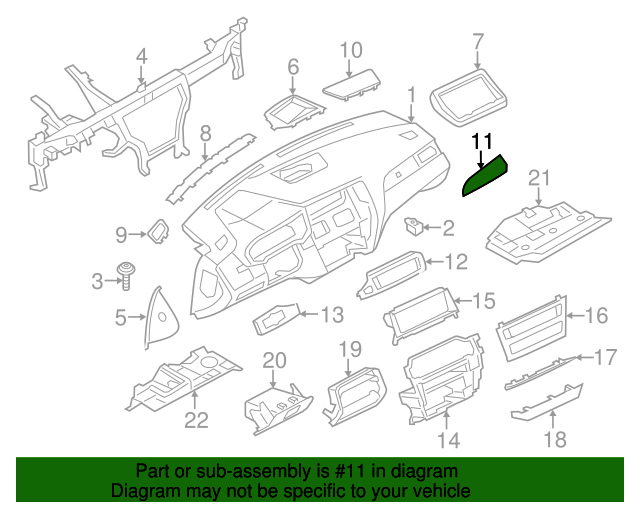 Genuine Trim Panel 2011-2018 BMW Part# 51-45-9-208-596 | My Bimmer Parts