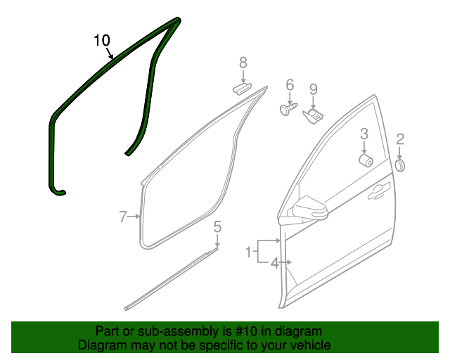 821101M000 WeatherStrip On Body 20102013 Kia Forte Kia.Parts Store