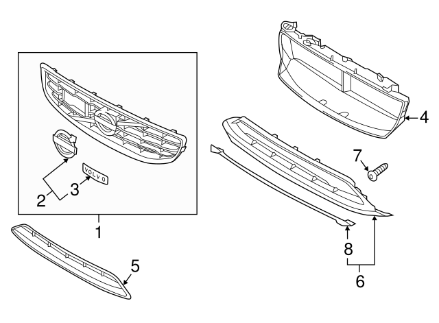 Genuine Volvo V70 XC70 S80 C30 V50 S60 V60 XC90 Grill Badge 31214625