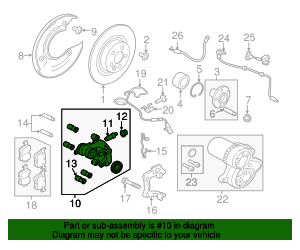 Genuine OEM Disc Brake Caliper Part# LR154996 Fits 2021-2023 Land Rover ...