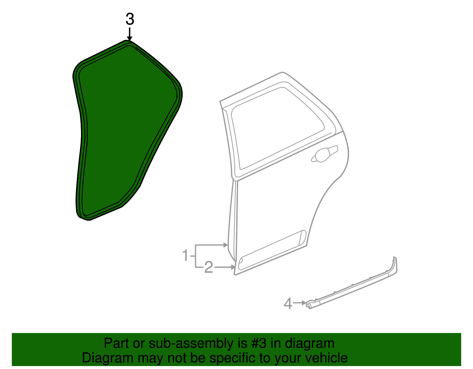 Weatherstrip Assembly, Rear S/D                 *Neutral - Cadillac (89039945)