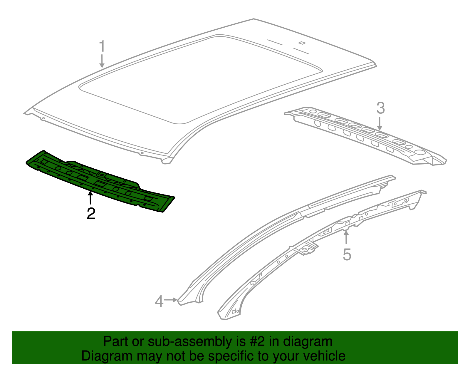 Roof Front Header Panel - Cadillac (84116296)