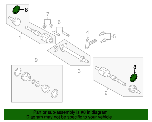 20122014 Ford Edge Axle Assembly Driver's Side (LH) CT4Z3A427A