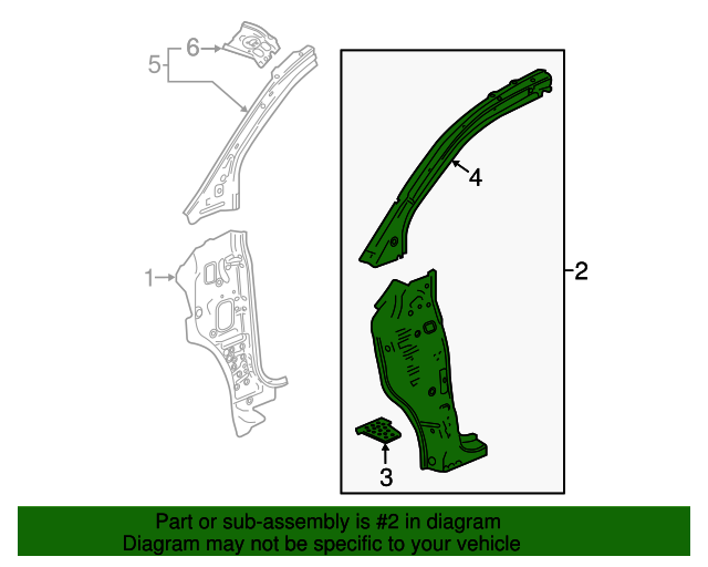 20132017 Buick Encore Driver Side Body Hinge Pillar Lower