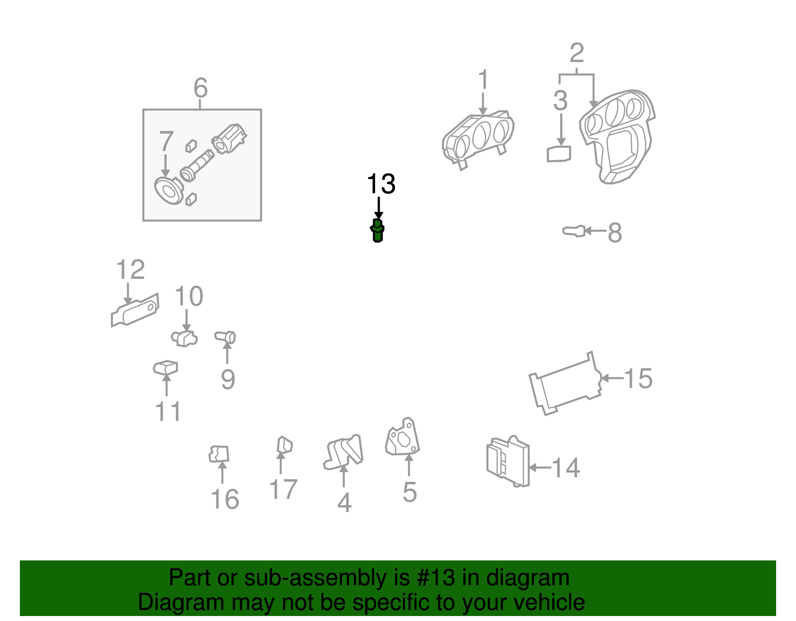 Automatic Headlamp Control Ambient Light Sensor - GM (13498958)