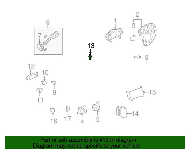 20002017 GM Automatic Headlamp Control Ambient Light Sensor 13498958