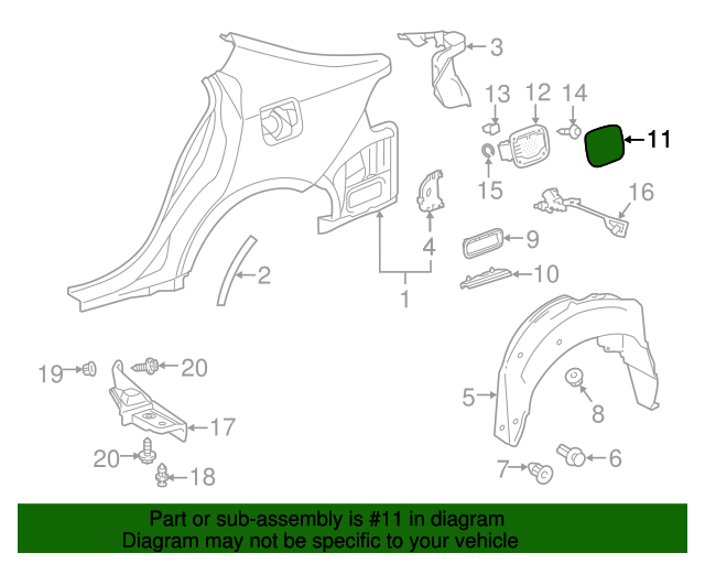 20142020 Lexus Fuel Door 7735053070 OEM Parts Online
