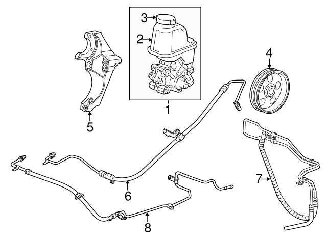 thumbnail image 2 of Power Steering Pump With Reservoir & Pulley For Chevy Captiva Sport 2012-2015 2.4L 2 of 2