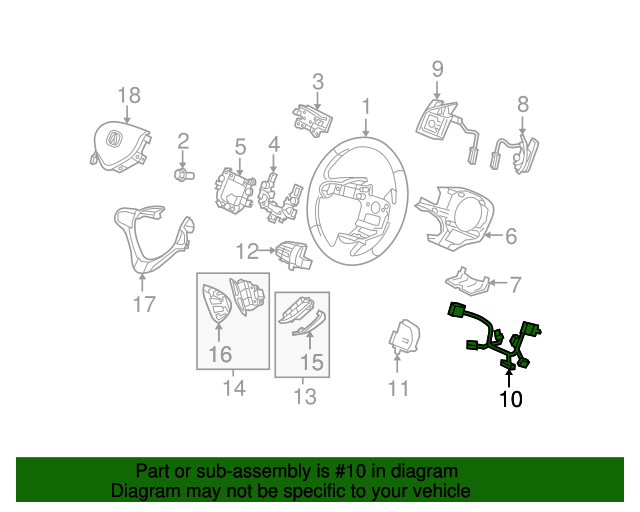 Genuine OEM Acura SubWire, Cable Reel Part 77901TL0G41 Acura