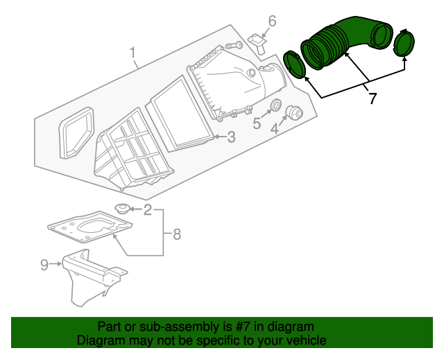 20072016 GM Air Cleaner Outlet Duct 20917396 GM
