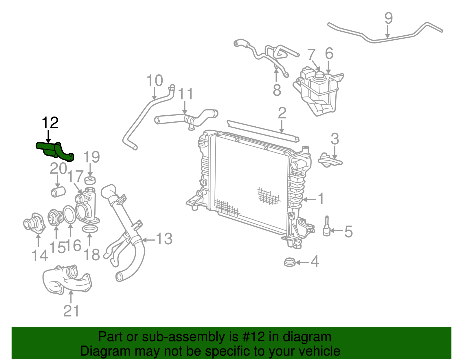 Engine Coolant Outlet Flange - Ford (XW4Z-8A520-AF)