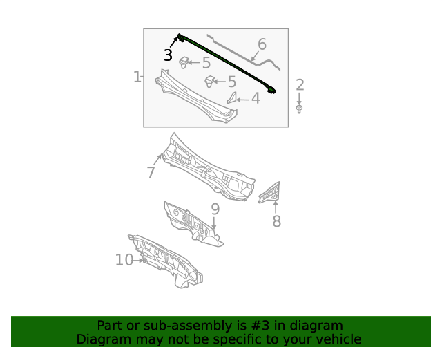 86430R5000 Cowl Cover Seal 20212023 Kia Sorento Kia Auto Parts