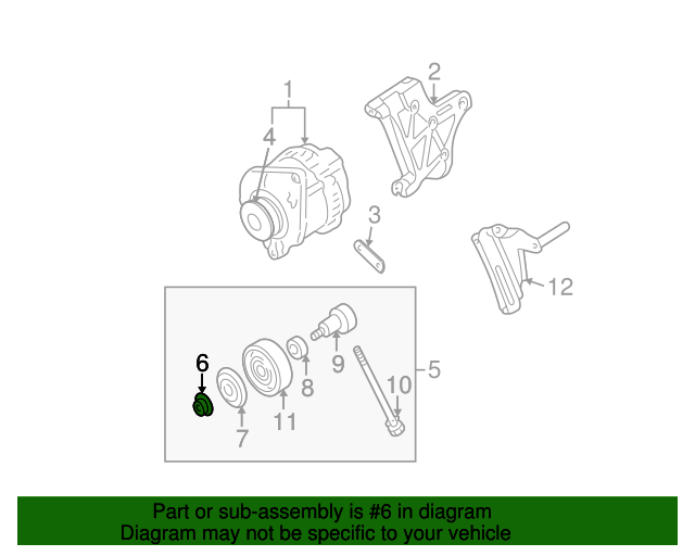 19962000 Nissan Pathfinder Accessory Drive Belt Idler Pulley Nut 08911