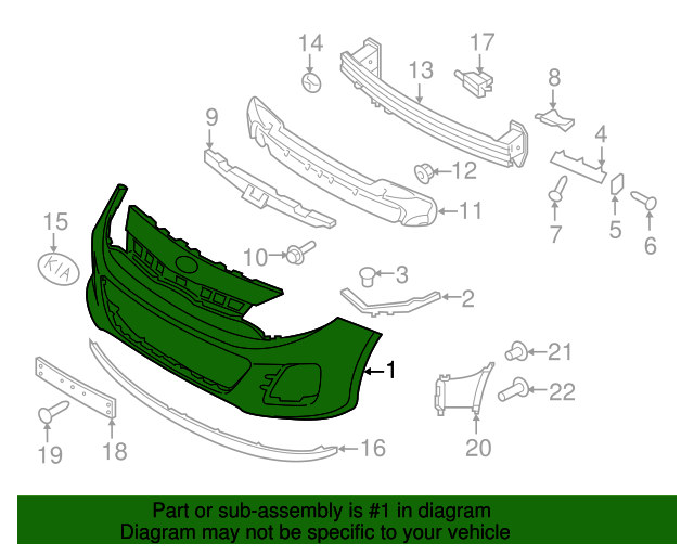OEM Kia Rio Front Bumper Upper Grille Reinforcement – 2012-2017, Black, 86575-1W000
