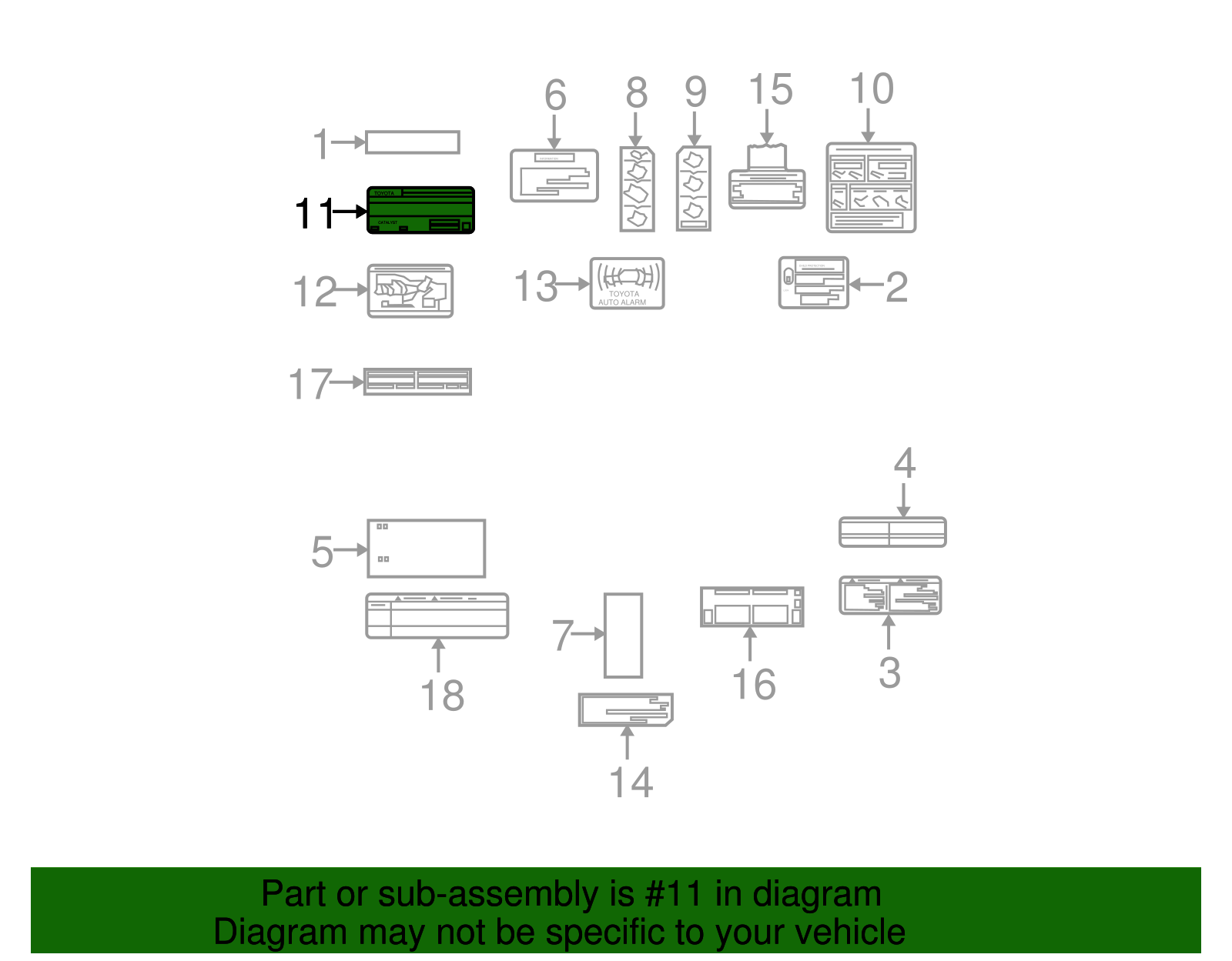 Emission Label - Toyota (11298-31E60)