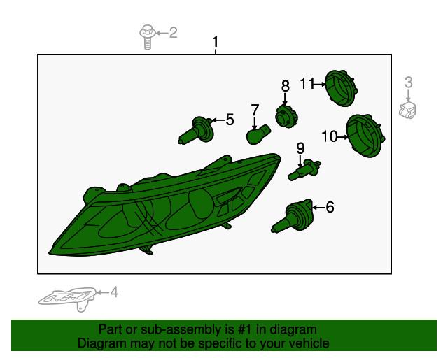 921014U020 Headlight Assembly 20112013 Kia Optima Kia.Parts Store