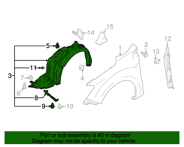 20172021 Subaru Impreza Fender Liner 59110FL00A Subaru Parts Plus