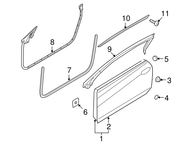 Genuine Hyundai 82210-2M000 Door Belt Weatherstrip Assembly Genuine Hyundai 82210-2M000 Door Belt Weatherstrip Assembly