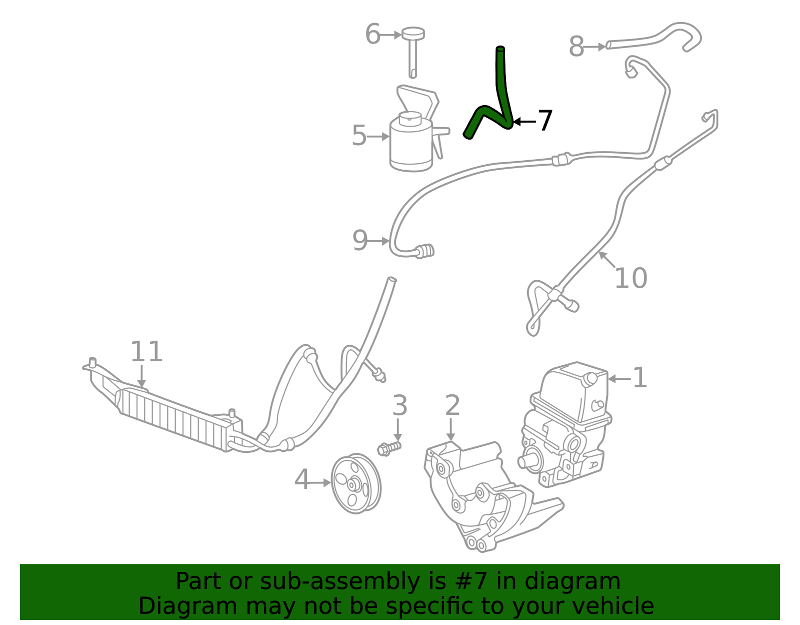 Power Steering Fluid Reservoir Outlet Hose - GM (84365987)