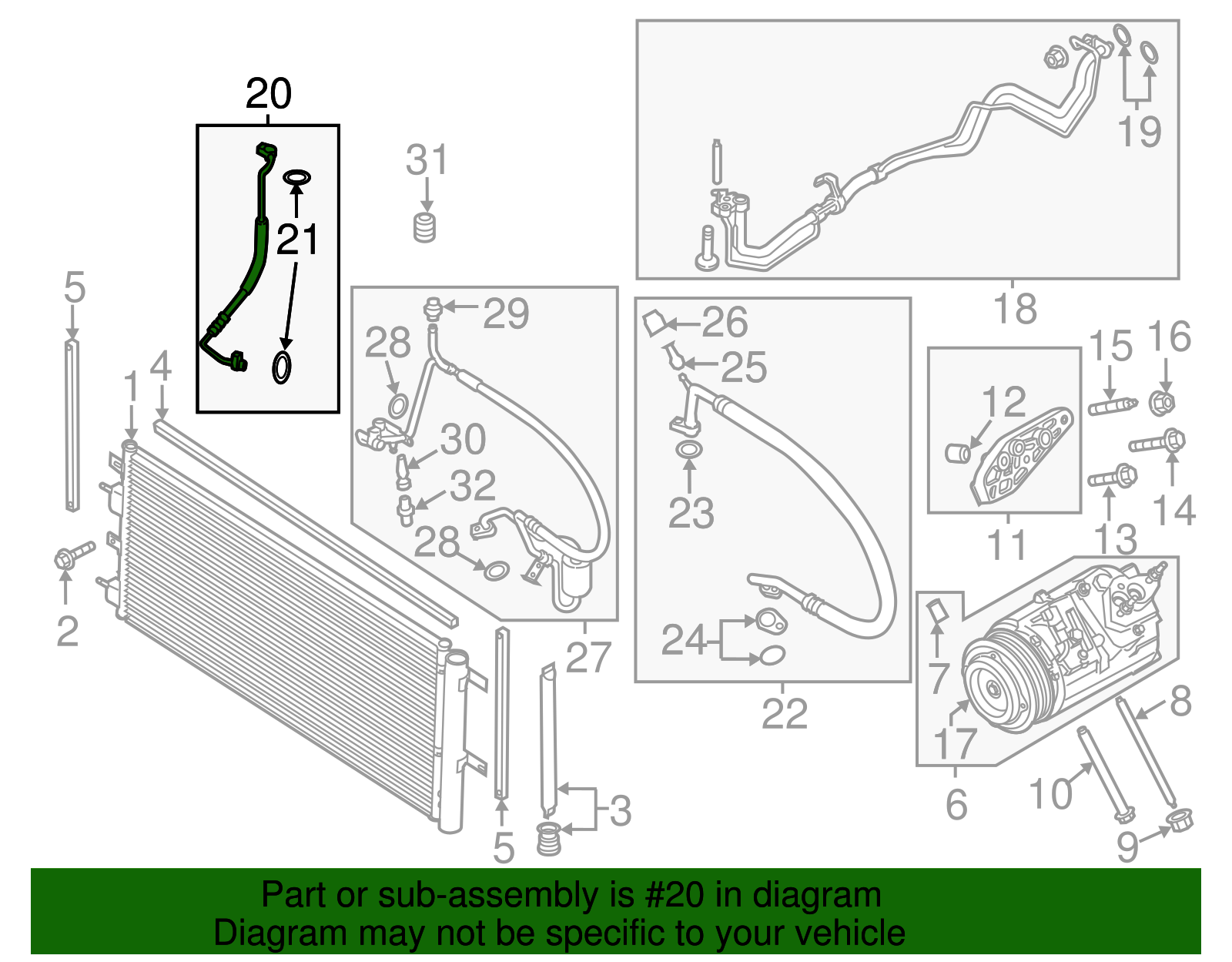 Motorcraft™ A/C Refrigerant Liquid Hose - Ford (YF-37933)
