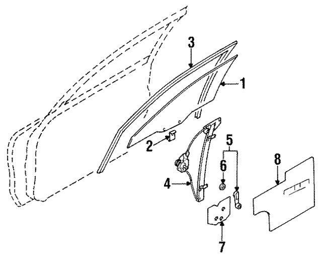 19941998 Mitsubishi Galant Window Regulator MB926524 Auto Parts