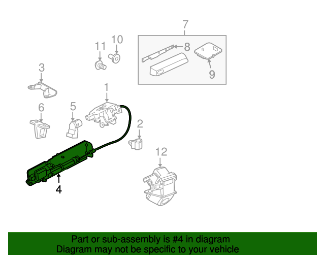 FUG500010 20052016 Land Rover LR4 Upper Tailgate Lock Actuator
