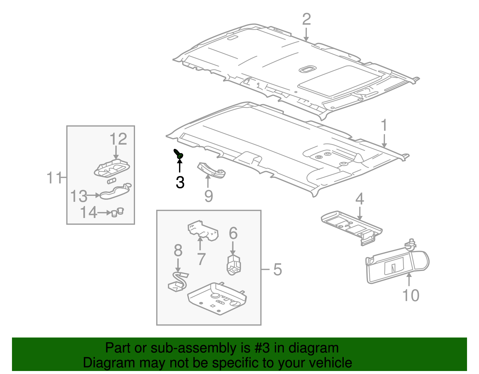 Retainer -Plastic Tree                  *Left Opel Gray - GM (11588305)