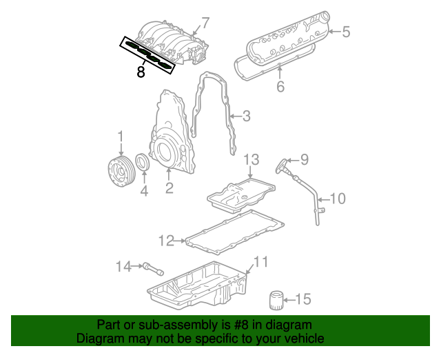 19972005 GM Intake Manifold Gasket Kit with Side Intake Gaskets