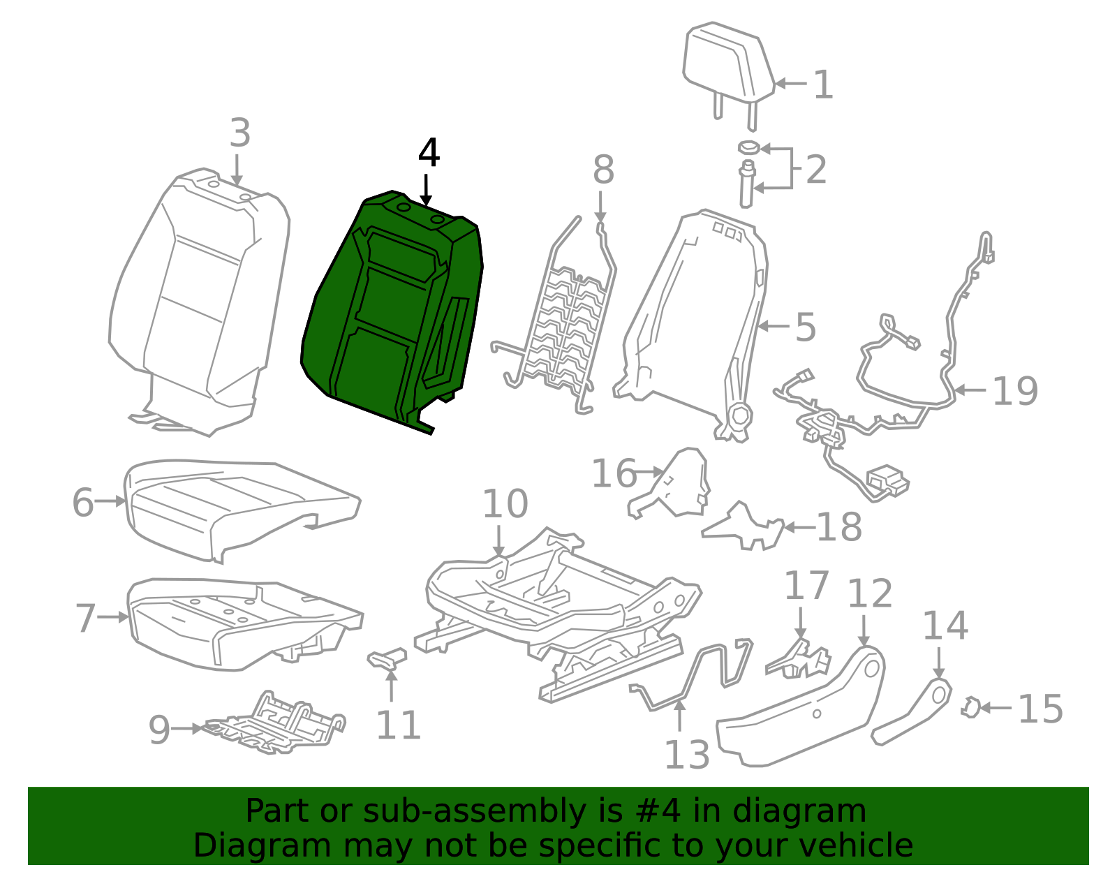 Seat Back Pad - GM (84462130)