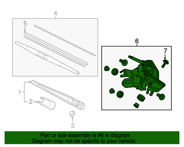 76700TG7A01 Motor Assembly Rear Windshield Wiper 20162021 Honda