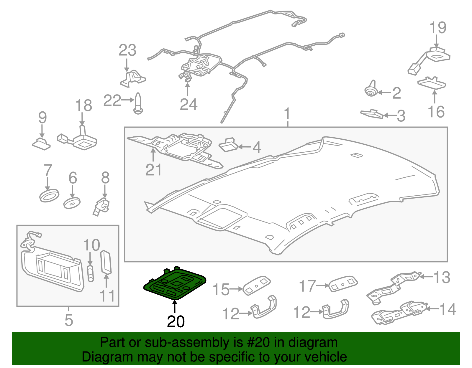 Light Platinum Roof Console - GM (84027681)