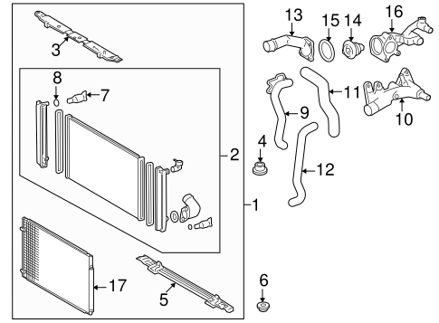 Center Radiator Support For 2009-2014 Toyota Matrix – Evan-Fischer, Direct Fit