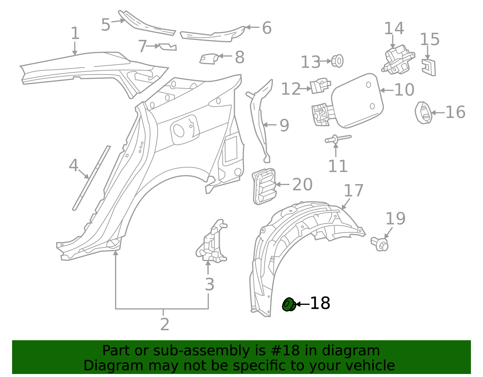Wheelhouse Liner Clip - Scion (90467-06206-C0)