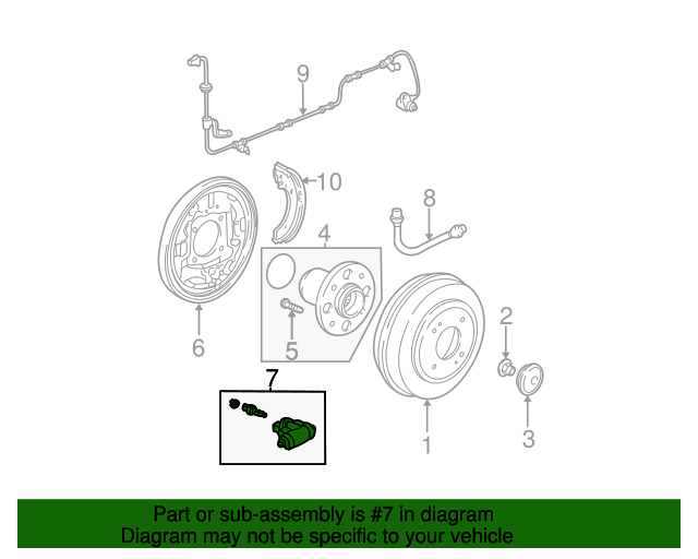 43301S5A003 Cylinder Assembly L Rear Wheel 20012004 Honda Civic