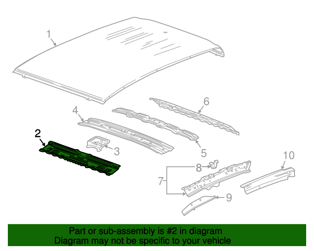 2015-2022 GM Roof Front Header Panel 52020425 | GMPartsDirect.com